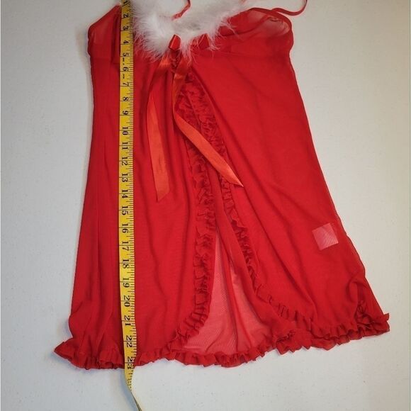 AVID Love Christmas Inspired Red Babydoll Negligee chemsie Lingerie - Picture 10 of 10